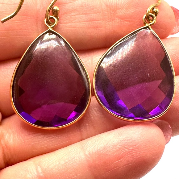 Amethyst earrings. - Picture 8 of 9